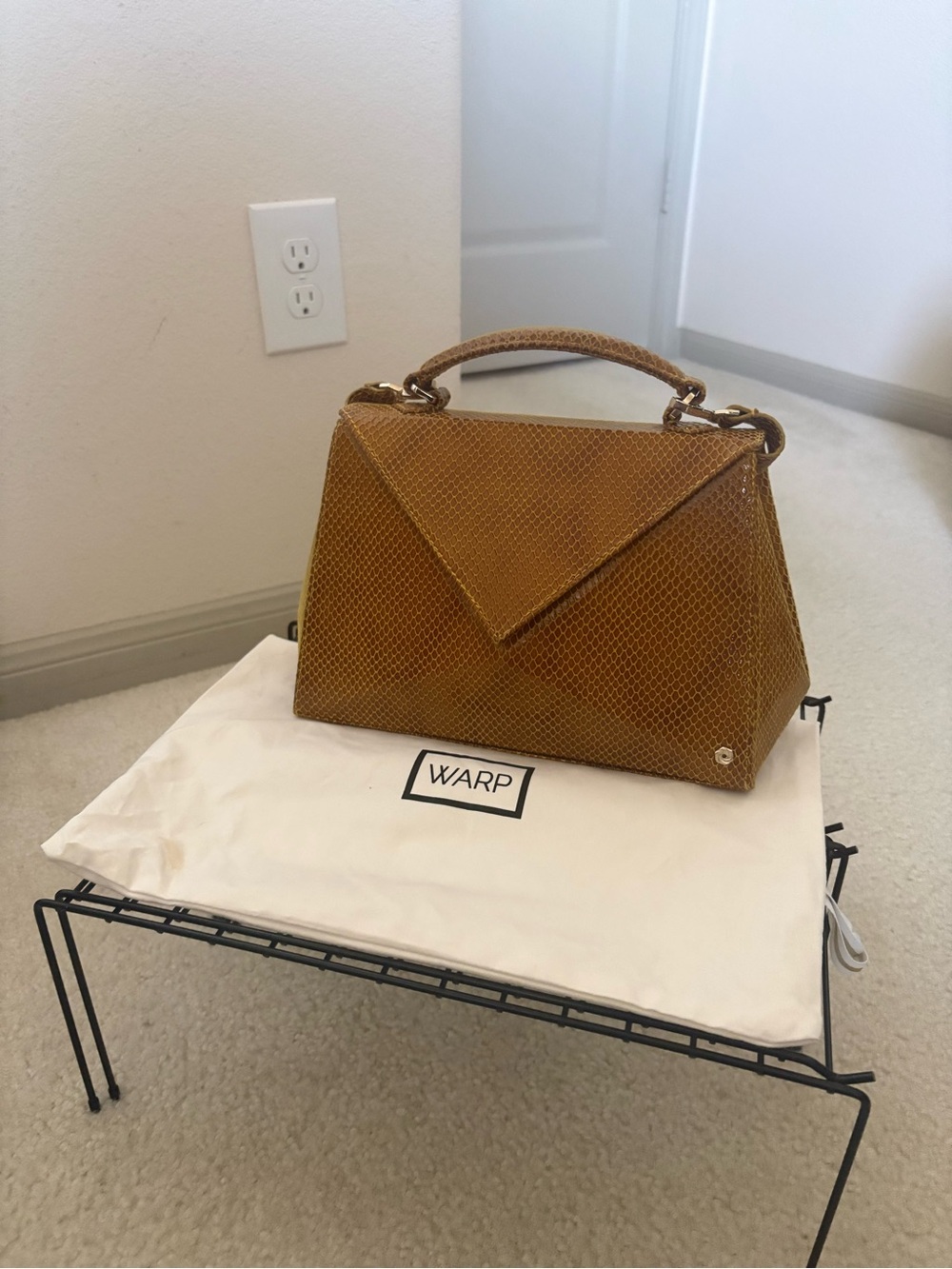WARP - Honey Brown Structured Top-Handle Bag